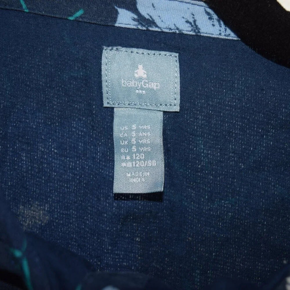 Baby Gap Button Up Navy Blue Floral Dress Girls Size 5 Years - Picture 3 of 4